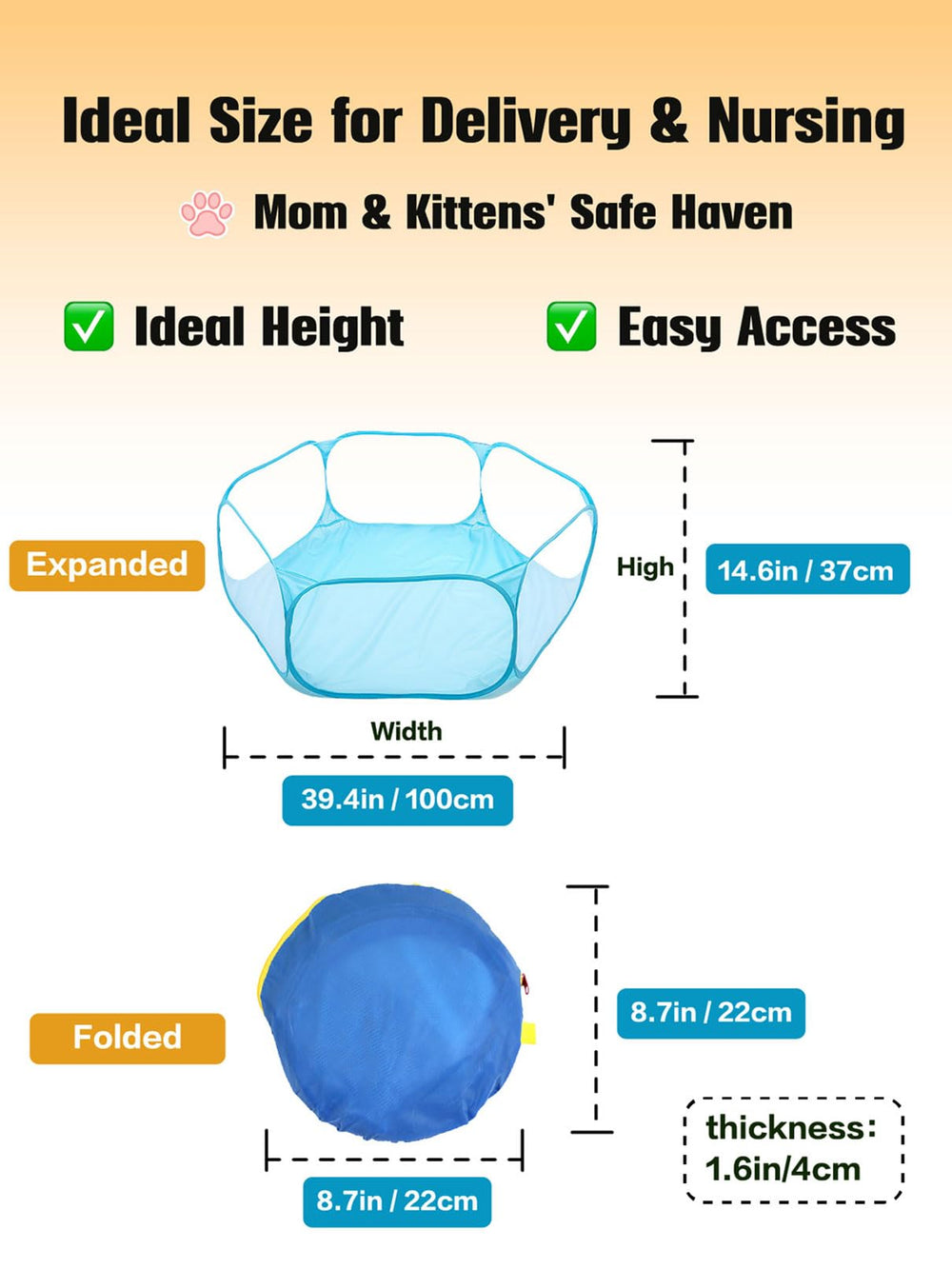 DDOTLUNA nesting box for pregnant pets creates a cozy, private nesting space
