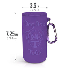 DDT Dog Doo Tube attached to leash for easy waste storage.