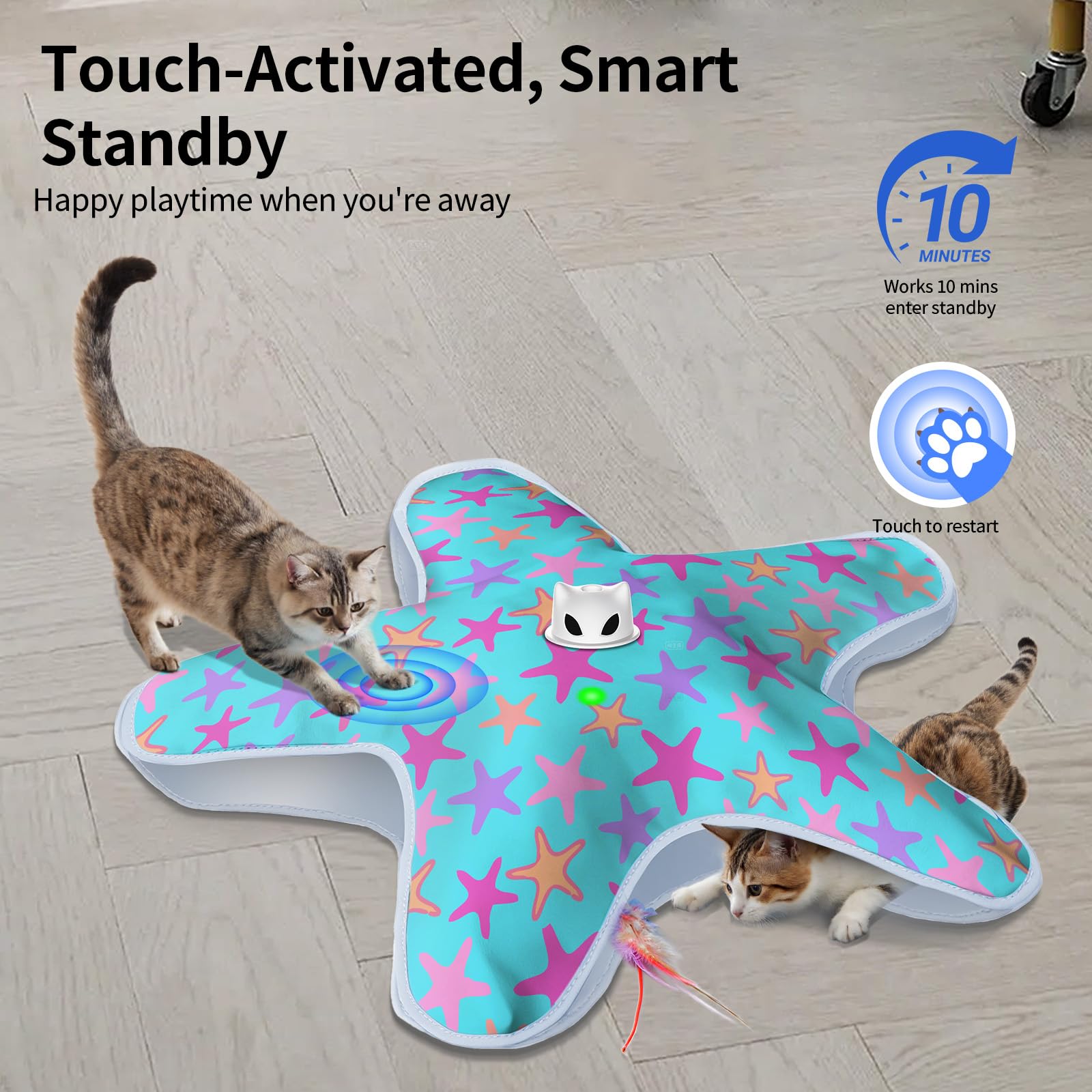 ddxcoo feather movement cat toy for hunting-inspired play and engagement.