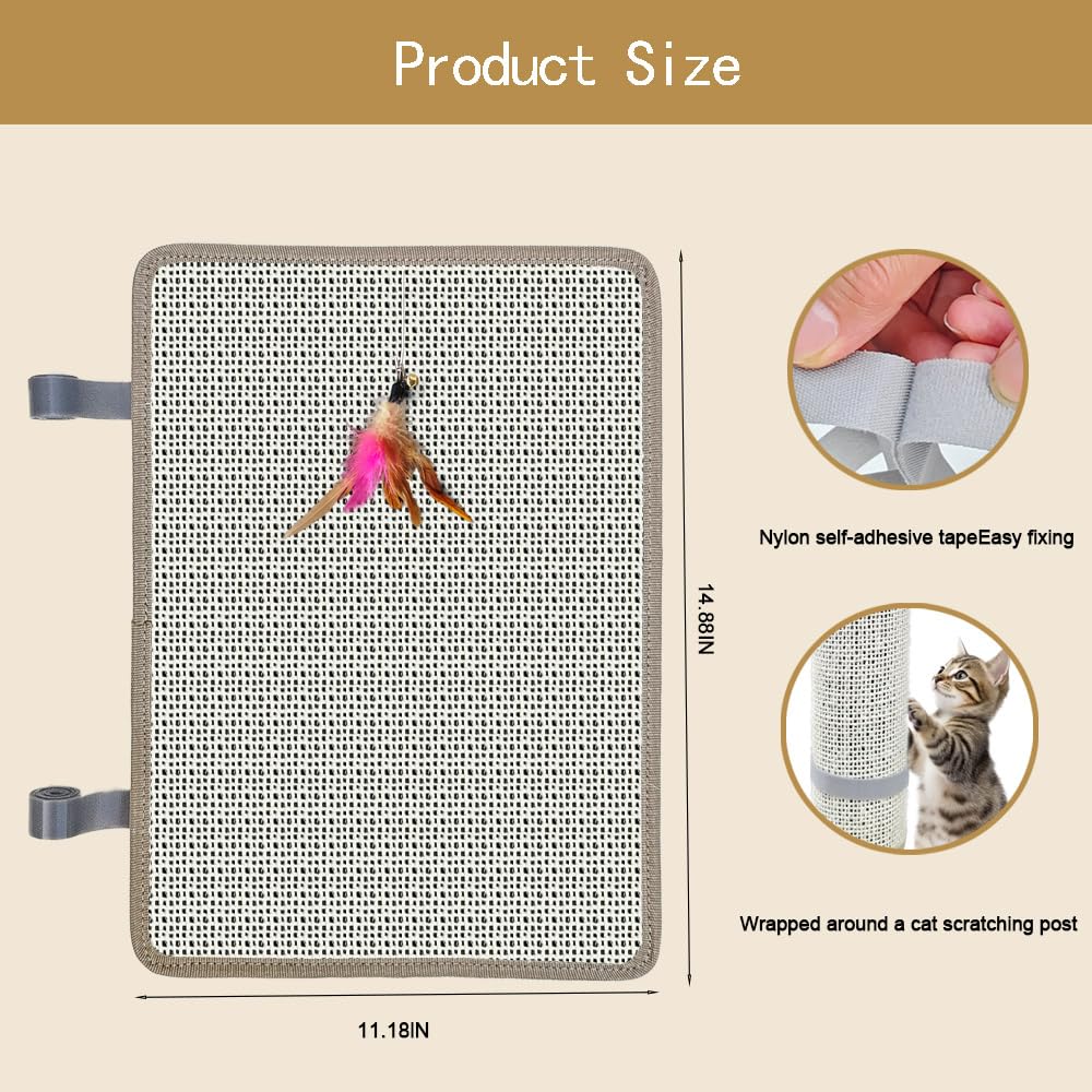 Deapher 80-grit surface trims nails naturally while cats play.