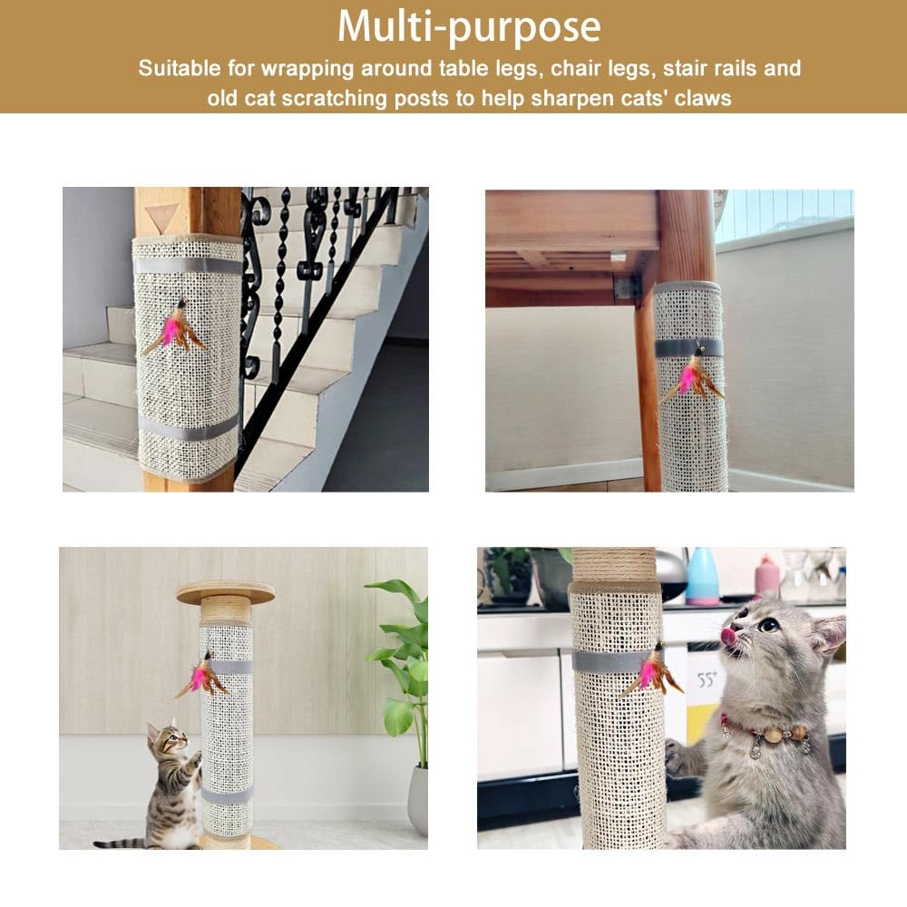 Deapher cat nail file scratcher provides a post repair solution to reduce furniture scratching