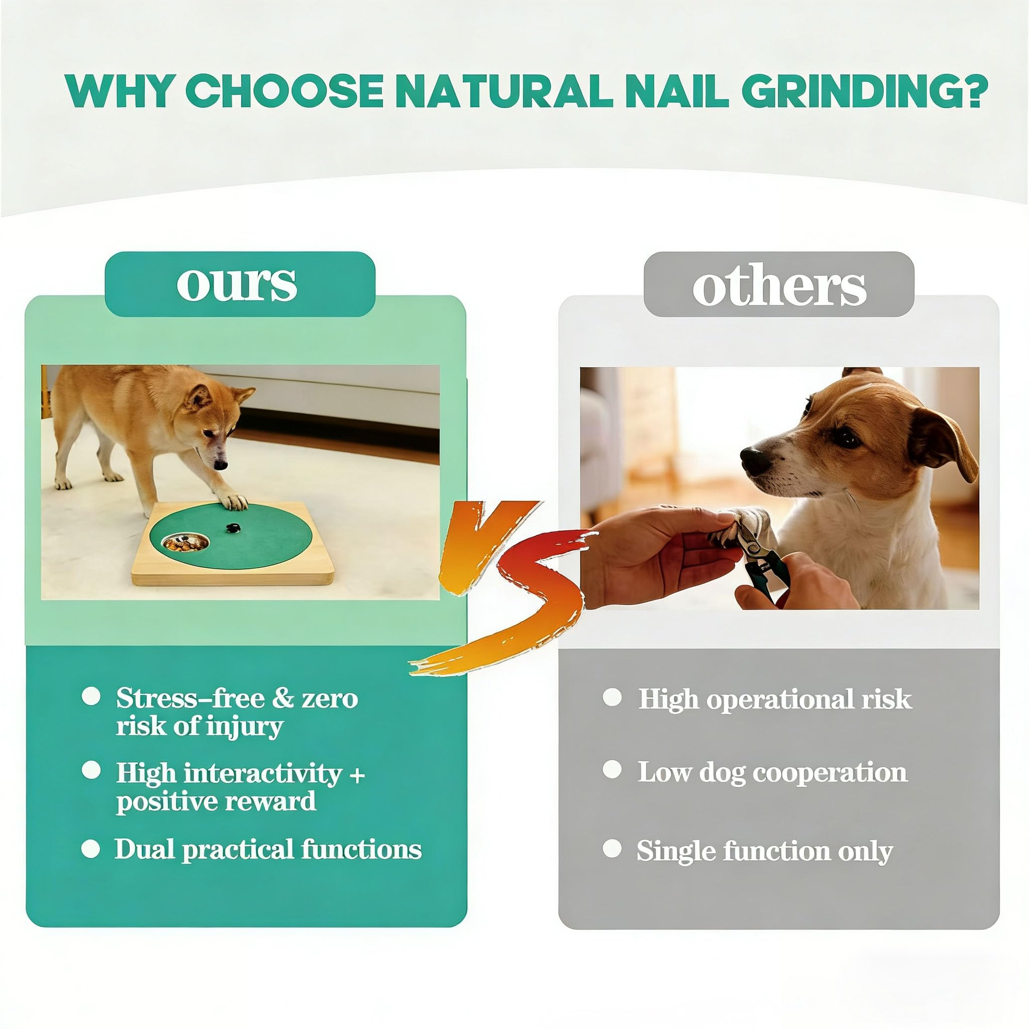 Four non-slip pads anchor the board for vigorous paw activity.
