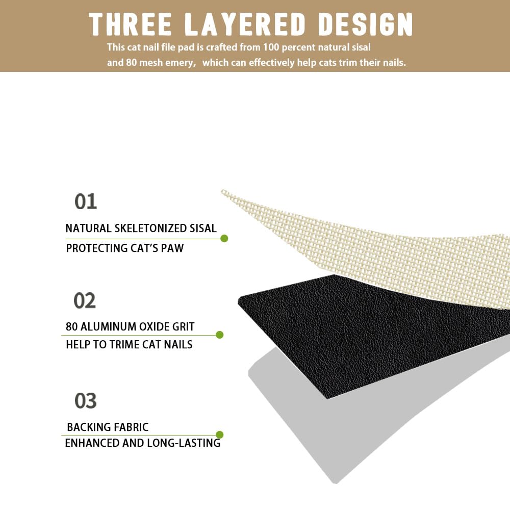 Deapher sisal scratch pad provides paw-friendly surface with top netting and stable design