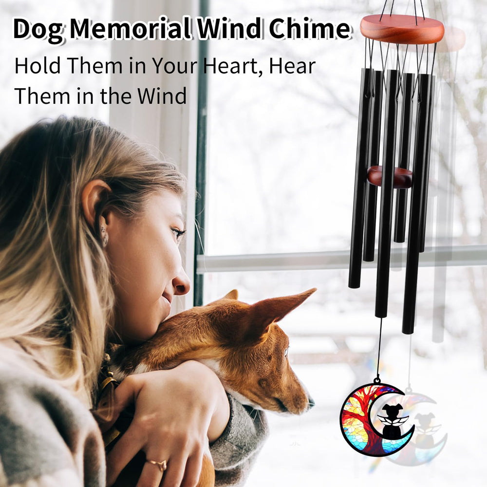 DearKeeps dog loss wind chime with sun catcher for a bright, soothing display.