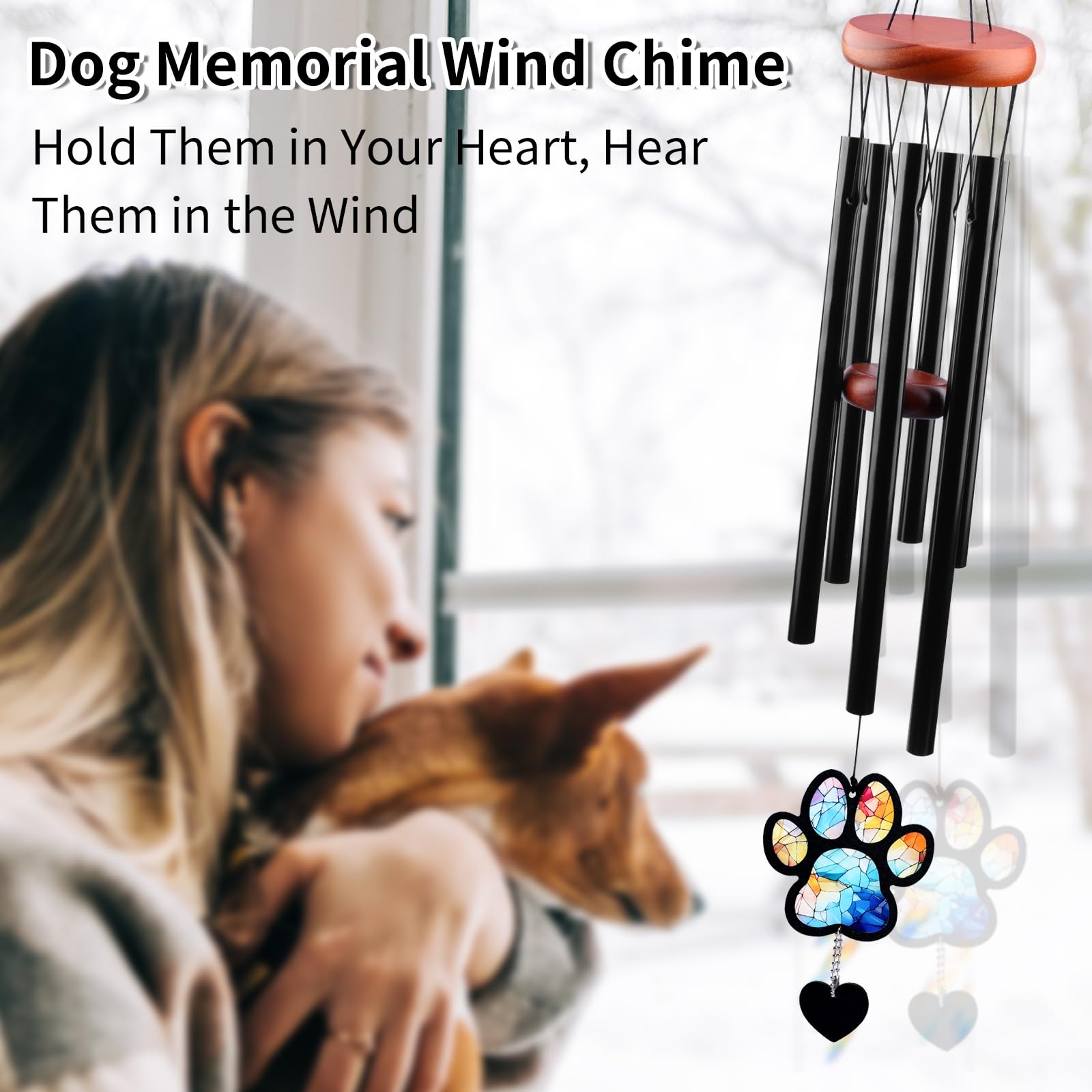 DearKeeps wind chime suncatcher glows in sunlight to brighten outdoor spaces.