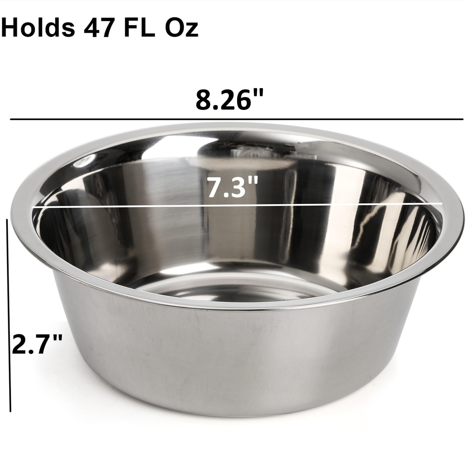 DEAYOU 8.26 inch diameter bowl with polished finish for easy cleaning.