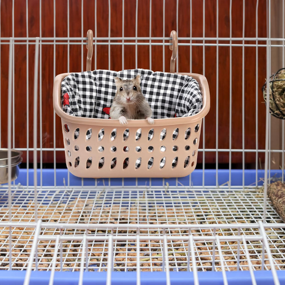 DEAYOU easy-clean basket with machine-washable mat and blanket.