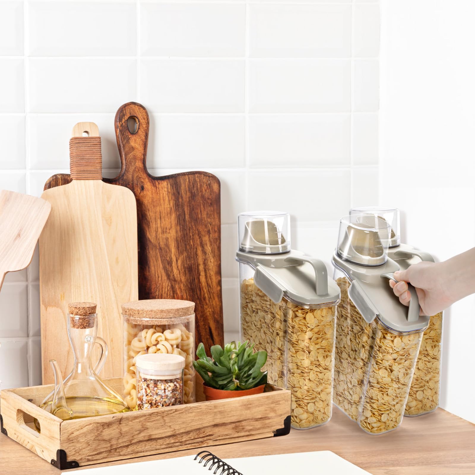 DEAYOU versatile dry food dispenser for bird seed, flour, rice, and more
