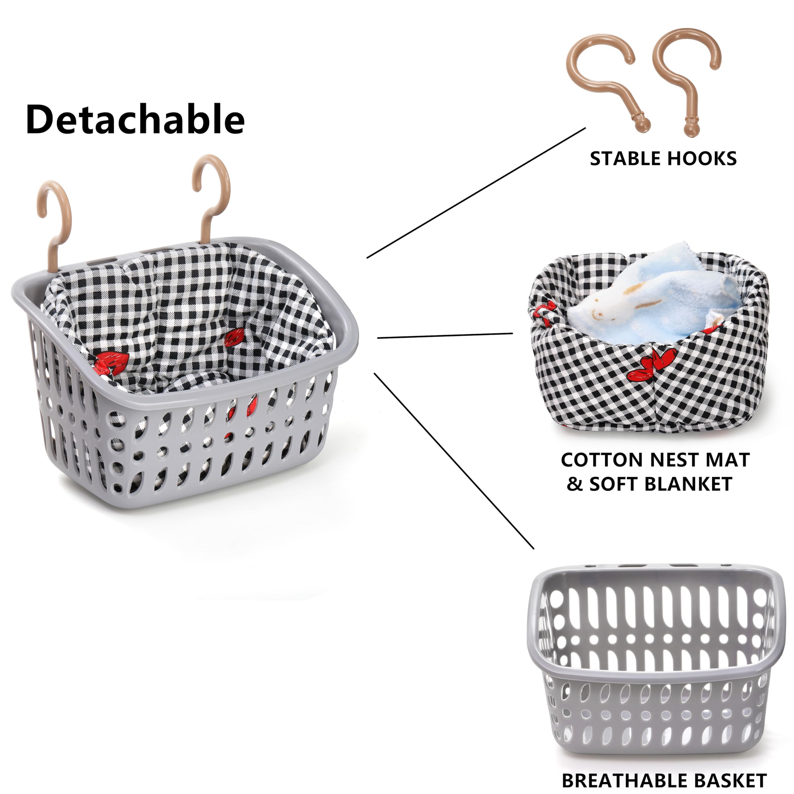 DEAYOU two hooks enable quick, secure cage installation.