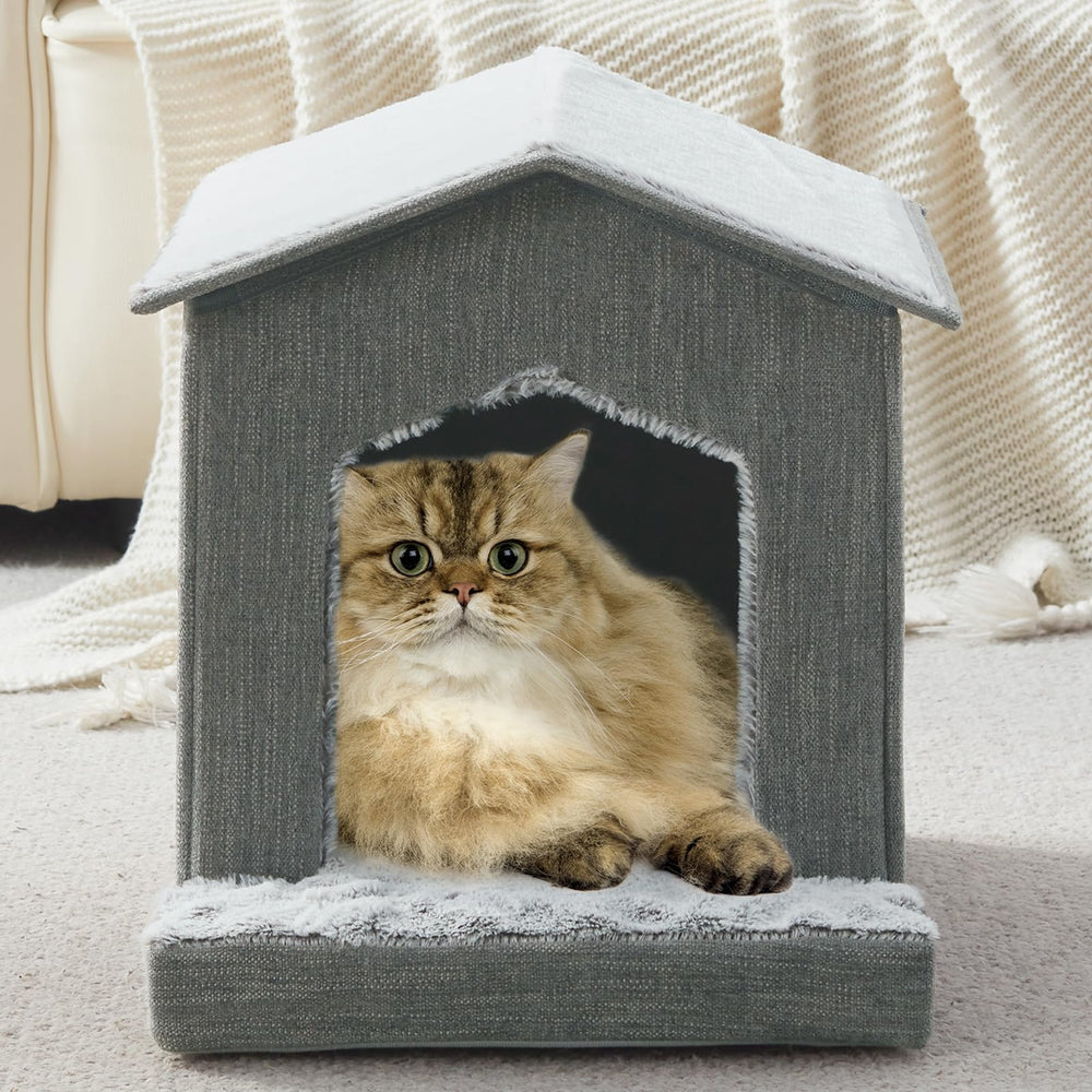 DEBANG HOME cat bed available in gray beige pink colors.