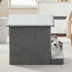 DEBANG HOME cat bed with wide entrance for easy access.