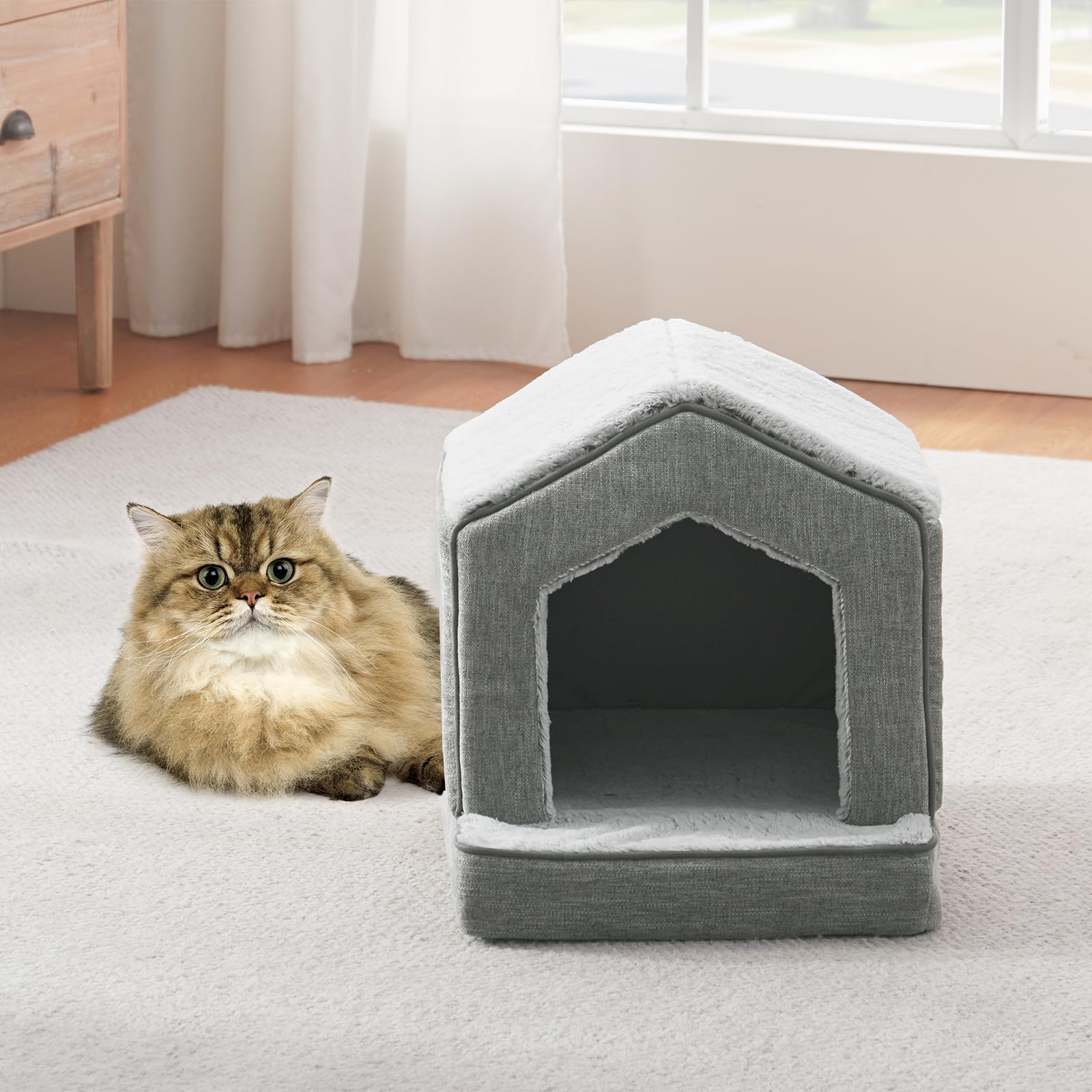 DEBANG HOME bottom extension lets cats peek out and lounge.