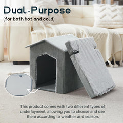 DEBANG HOME cat house exterior with textured sofa cloth for durability.