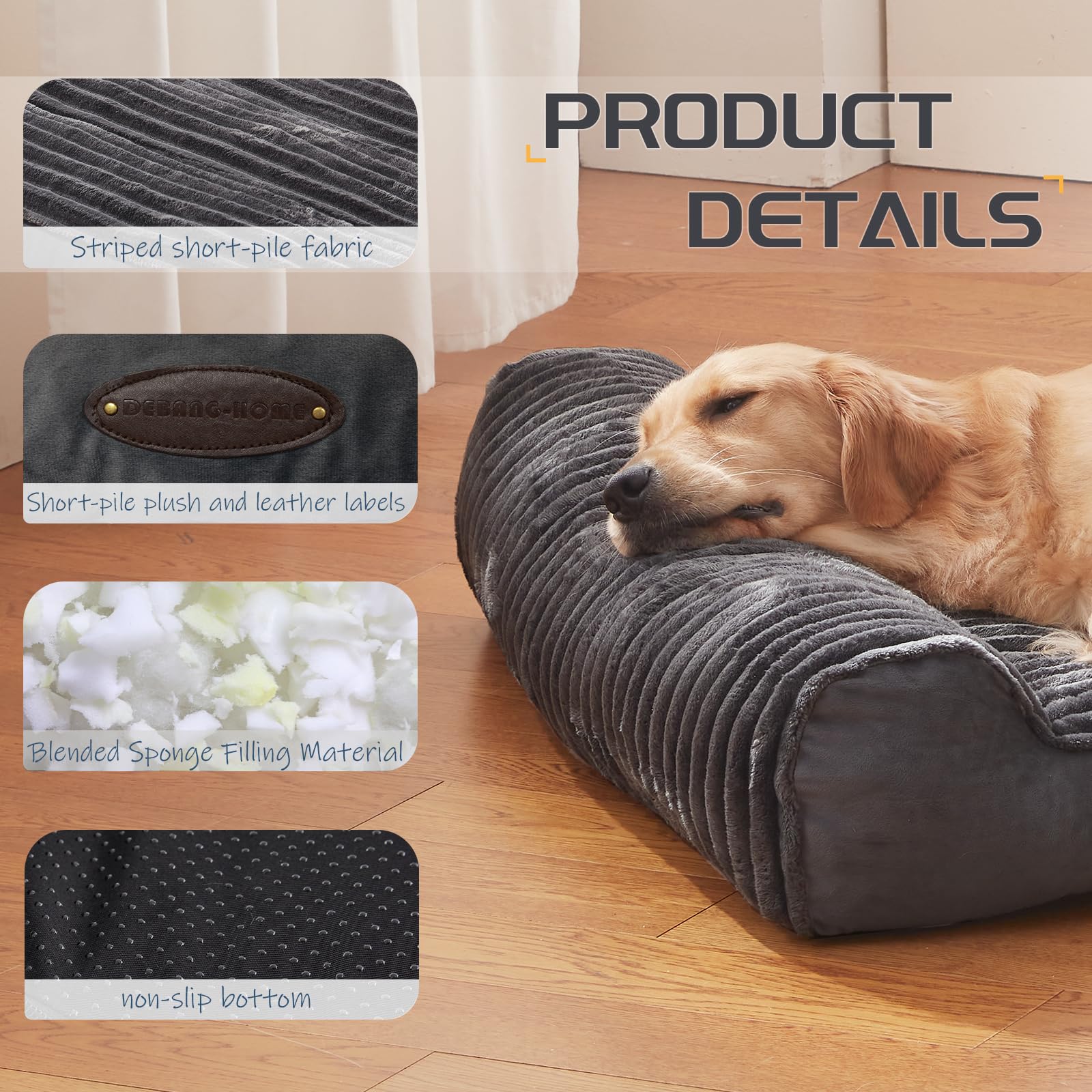 DEBANG HOME dog bed with oxford-side fabric for durability