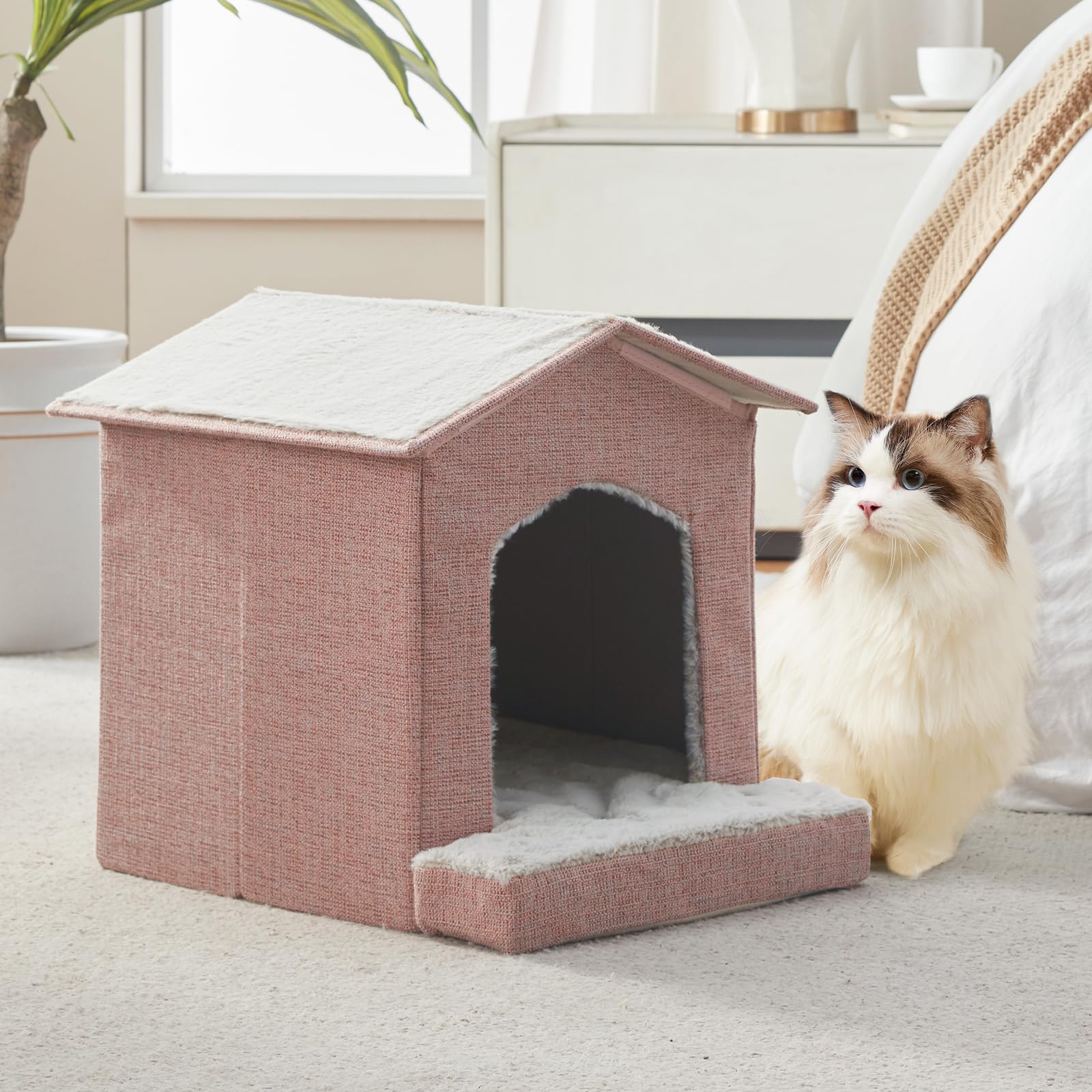 DEBANG HOME foldable cat condo for easy storage and travel