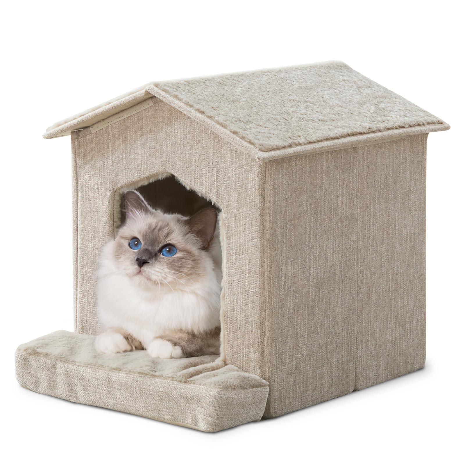 DEBANG HOME orthopedic cushion cat bed provides comfortable rest for indoor cats.