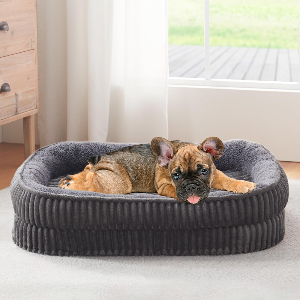 DEBANG HOME orthopedic dog bed with egg crate foam supports joints and spine.