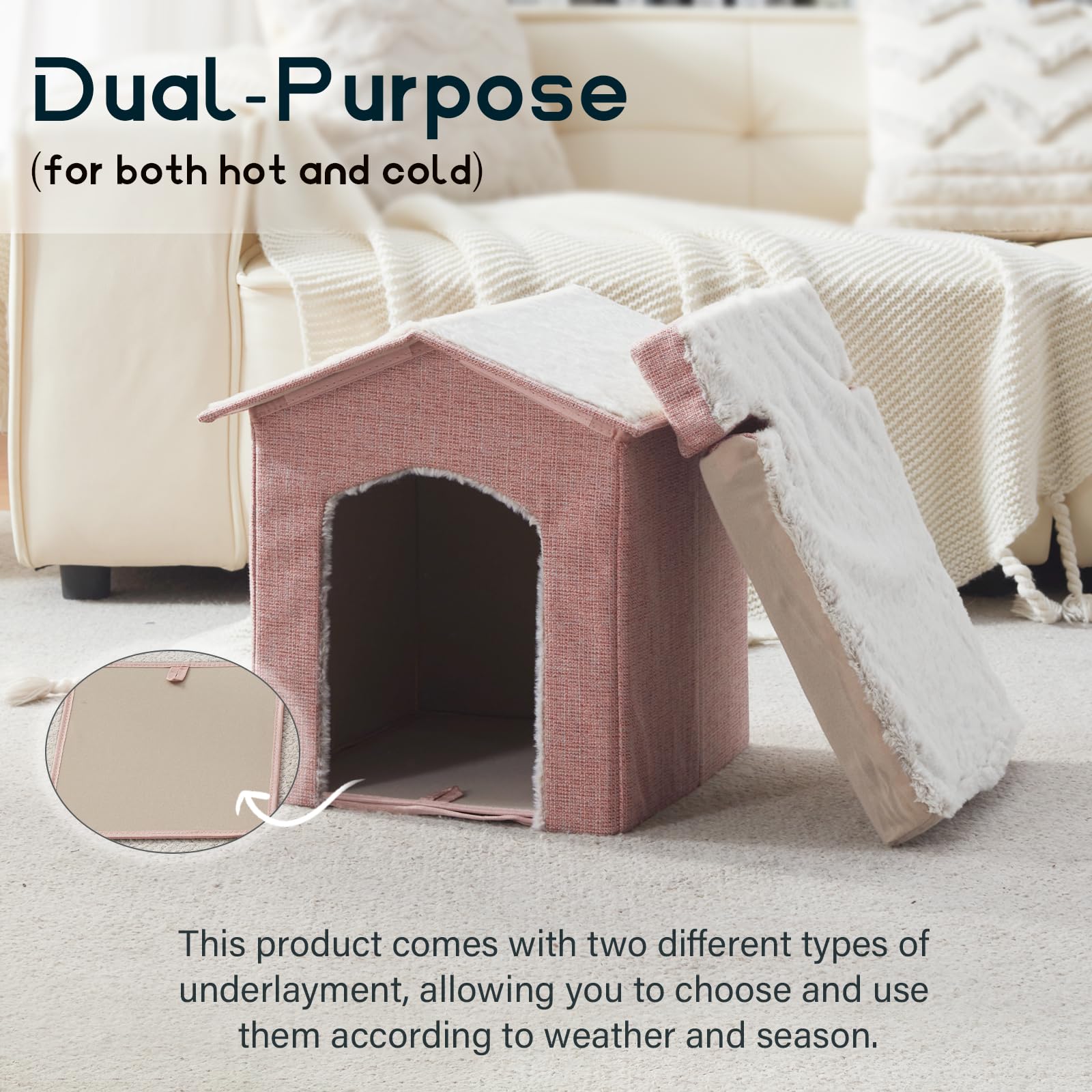 DEBANG HOME pink cat tent for small pets offering warm sheltered hideaway
