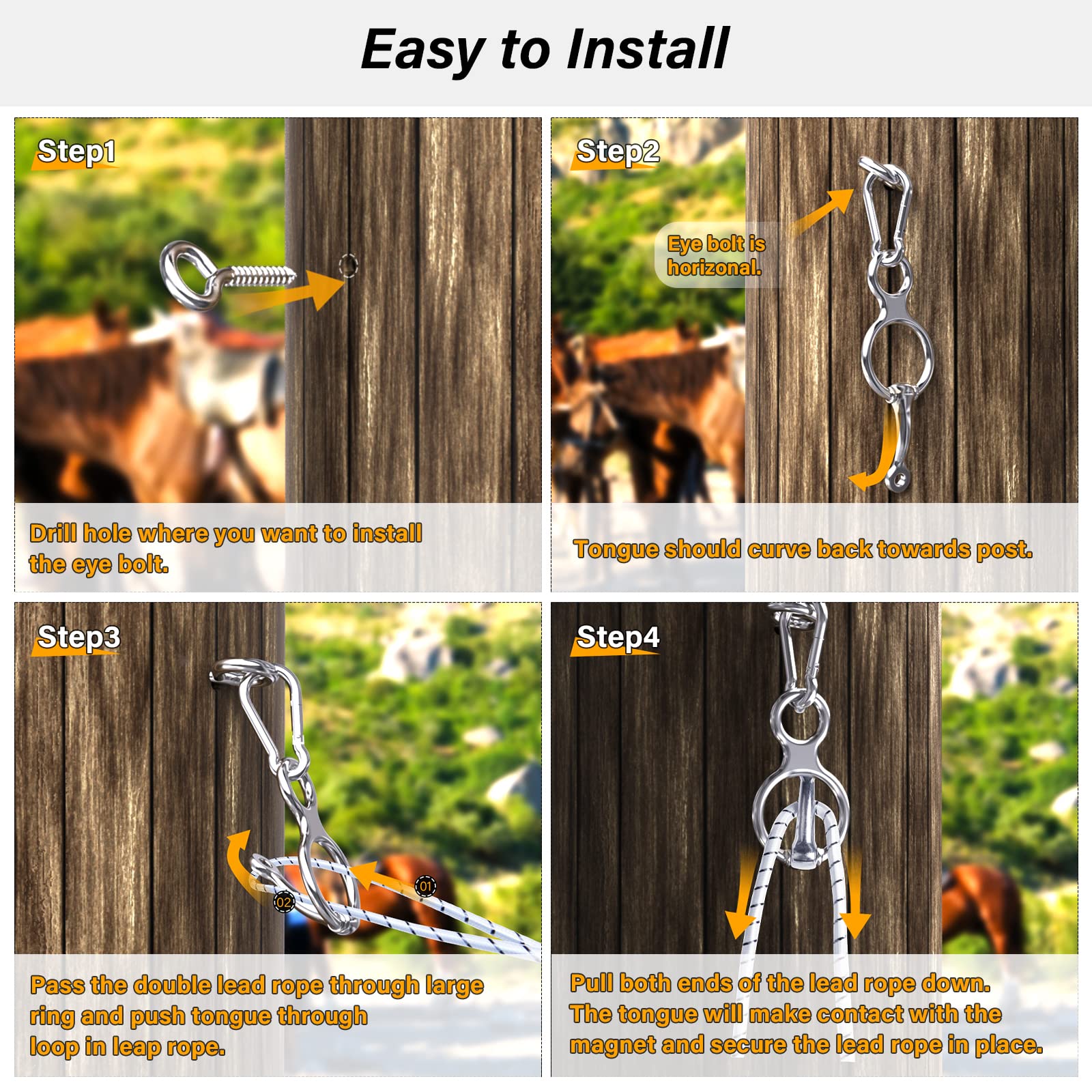 Debialo horse tie ring mounted on stable rail for versatile, safe tying.