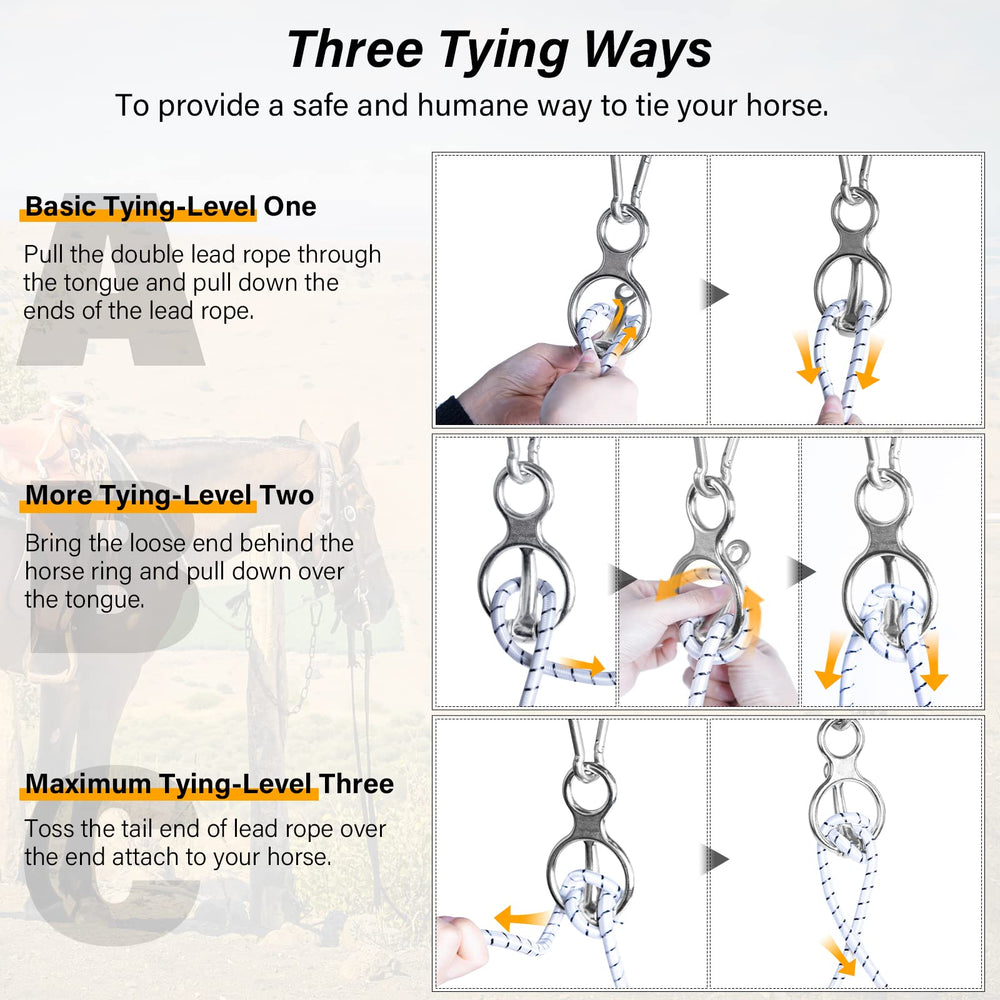 Debialo horse tie ring in single-tie configuration for easy handling.