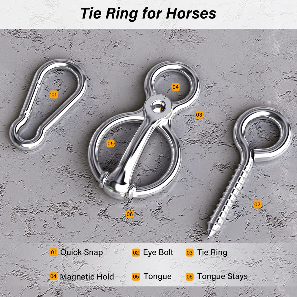 Debialo horse tie ring used during training to improve tying flexibility.