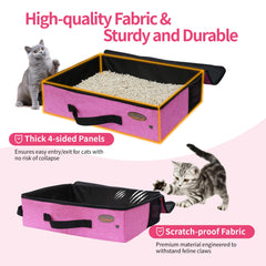 Deblue litter box 16x12x5 inches offers roomy space for small to medium cats