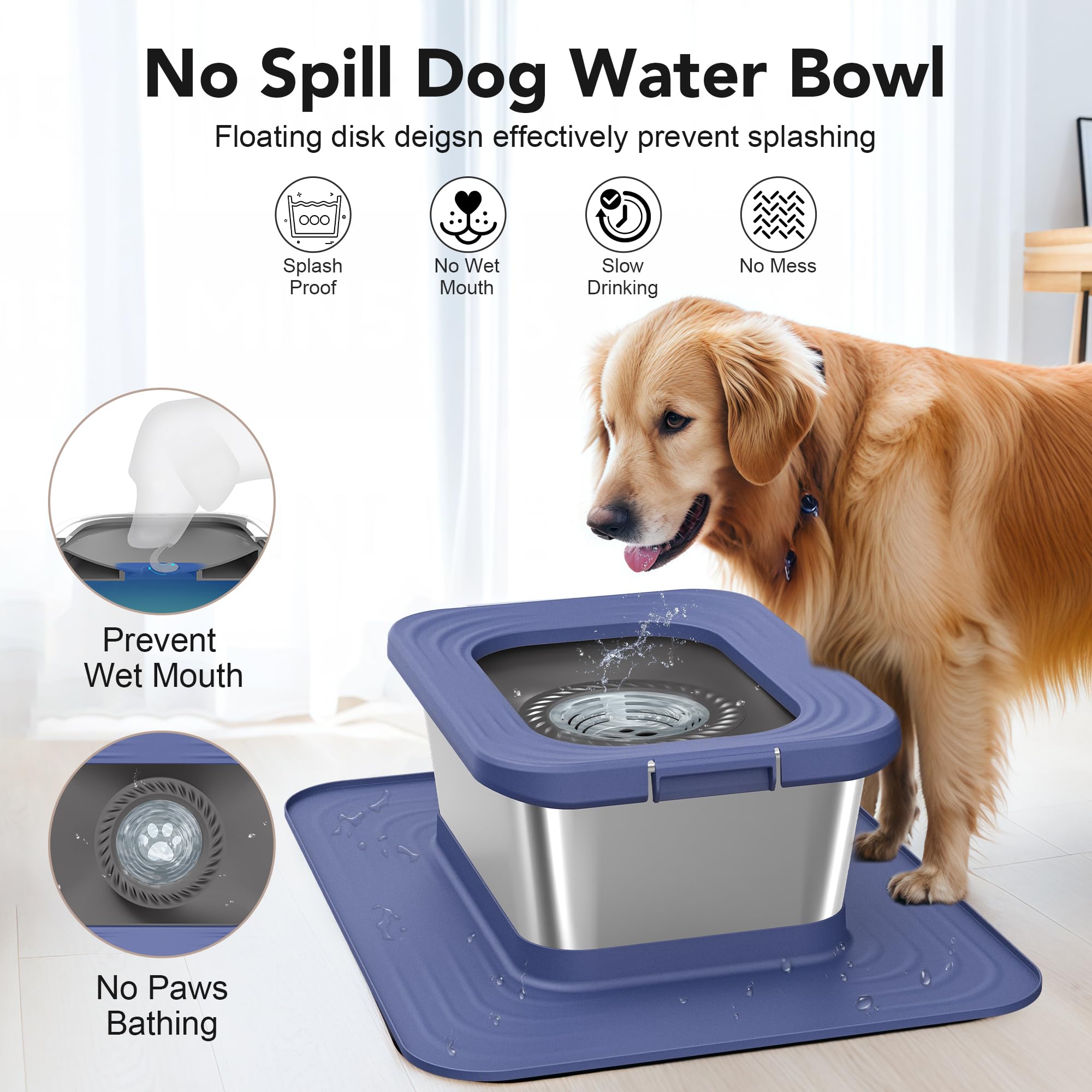 Decflow anti-skid silicone base secures the bowl on slippery floors.