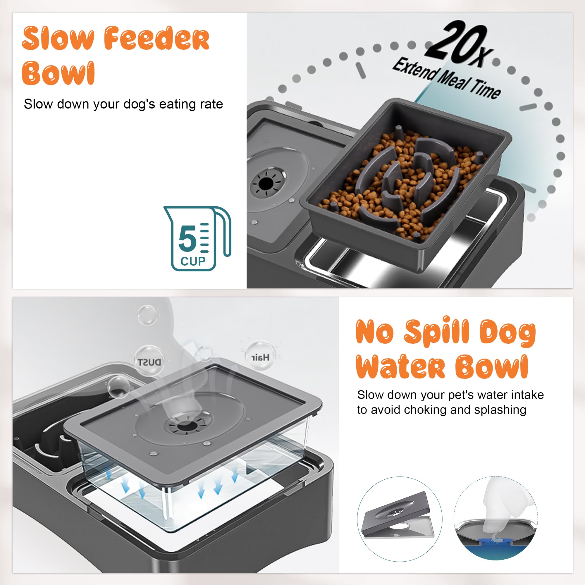 Decflow foldable stand with anti-slip pads stays steady during meals.