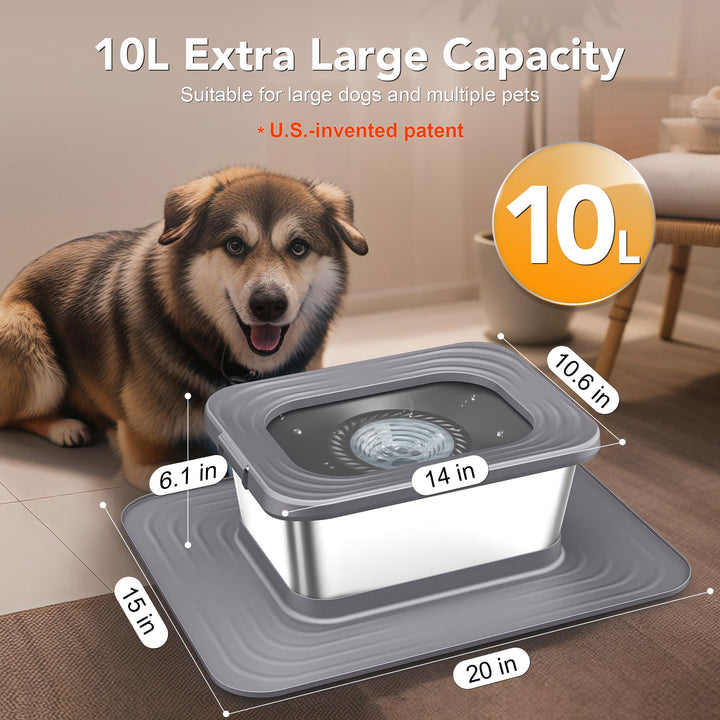Decflow no-spill design keeps floors dry during playful drinking.
