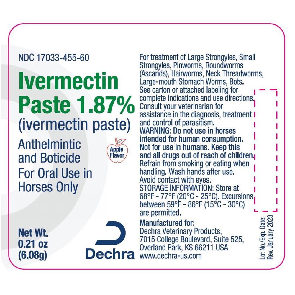 Apple-flavored Dechra Ivermectin Paste for easier administration