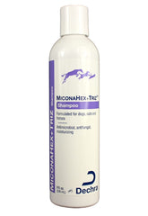 Dechra MiconaHex Triz Shampoo bottle supports healthy skin for pets