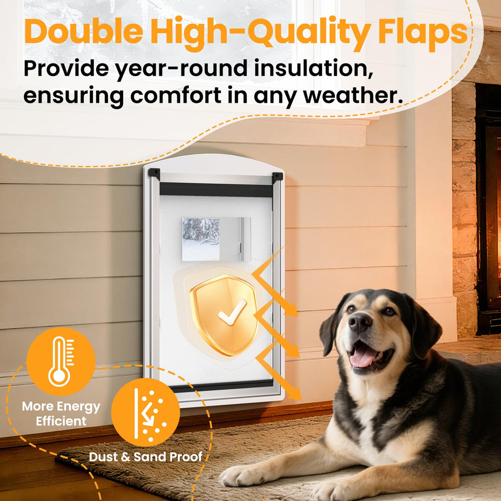 Decormax cat door wall dual sliding lock panels provide security
