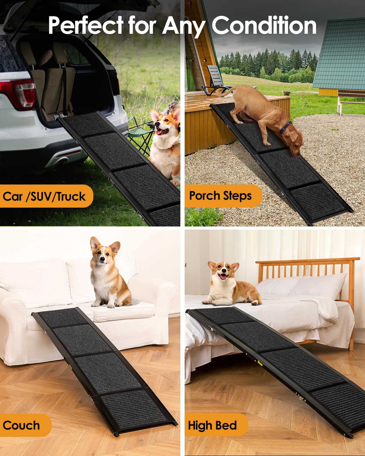 Ramp stored in trunk for travel convenience