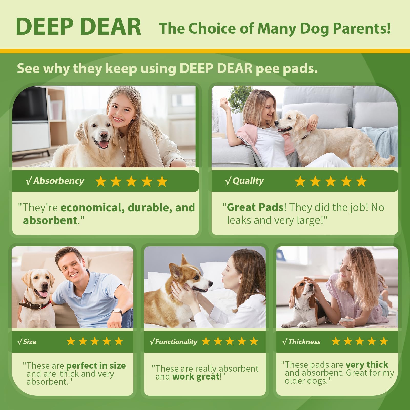 Deep Dear customer support and quality promise on every pad.
