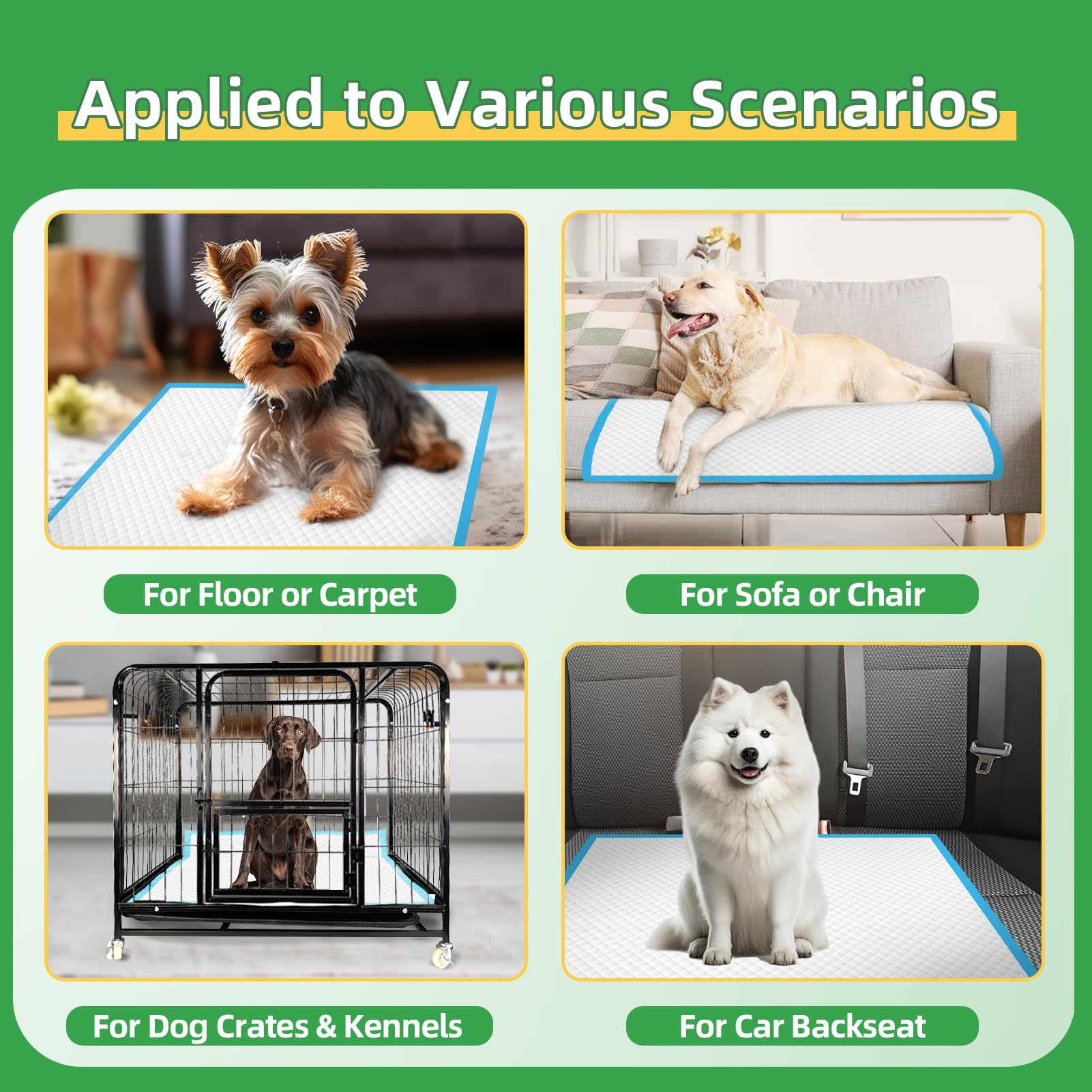 DEEP DEAR dog pads 30x36 protect carpets and furniture from accidents.