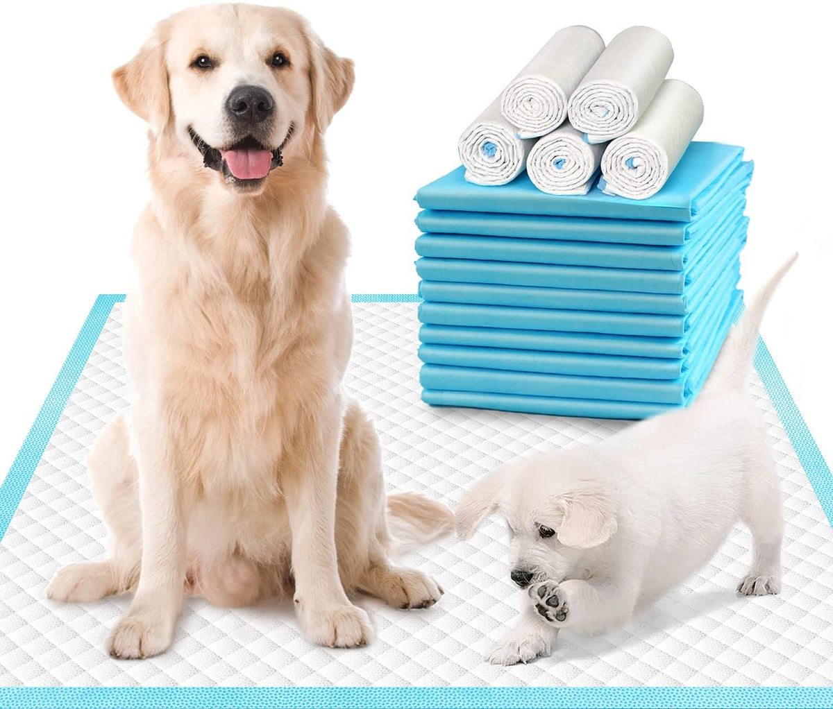 Deep Dear extra-large dog pad packaging shows a durable, leak-proof design.