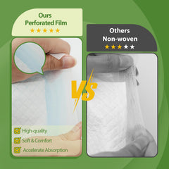 Deep Dear six-layer absorbent core highlights superior liquid trapping.