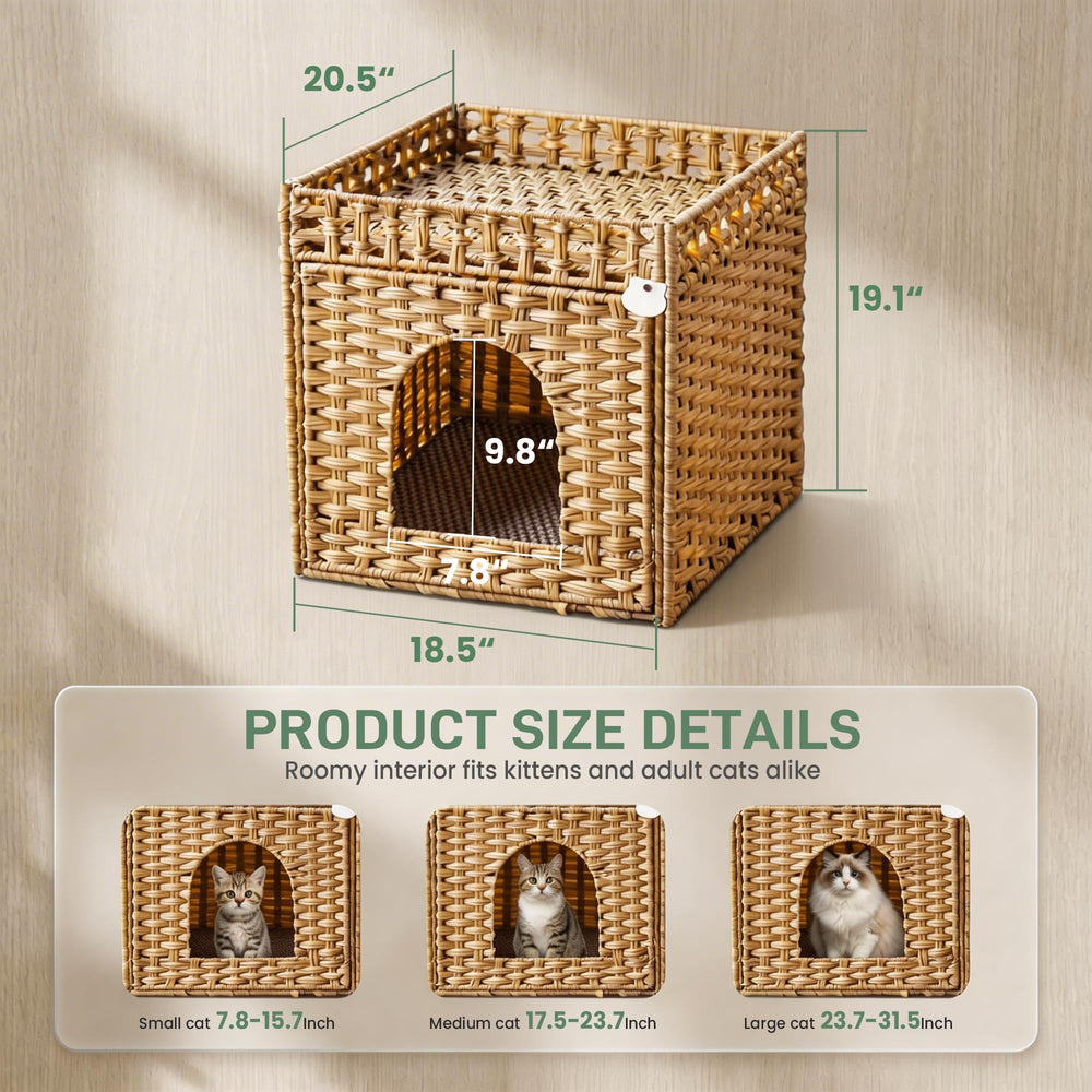 DeepRedCoast decorative litter box hider with vented design
