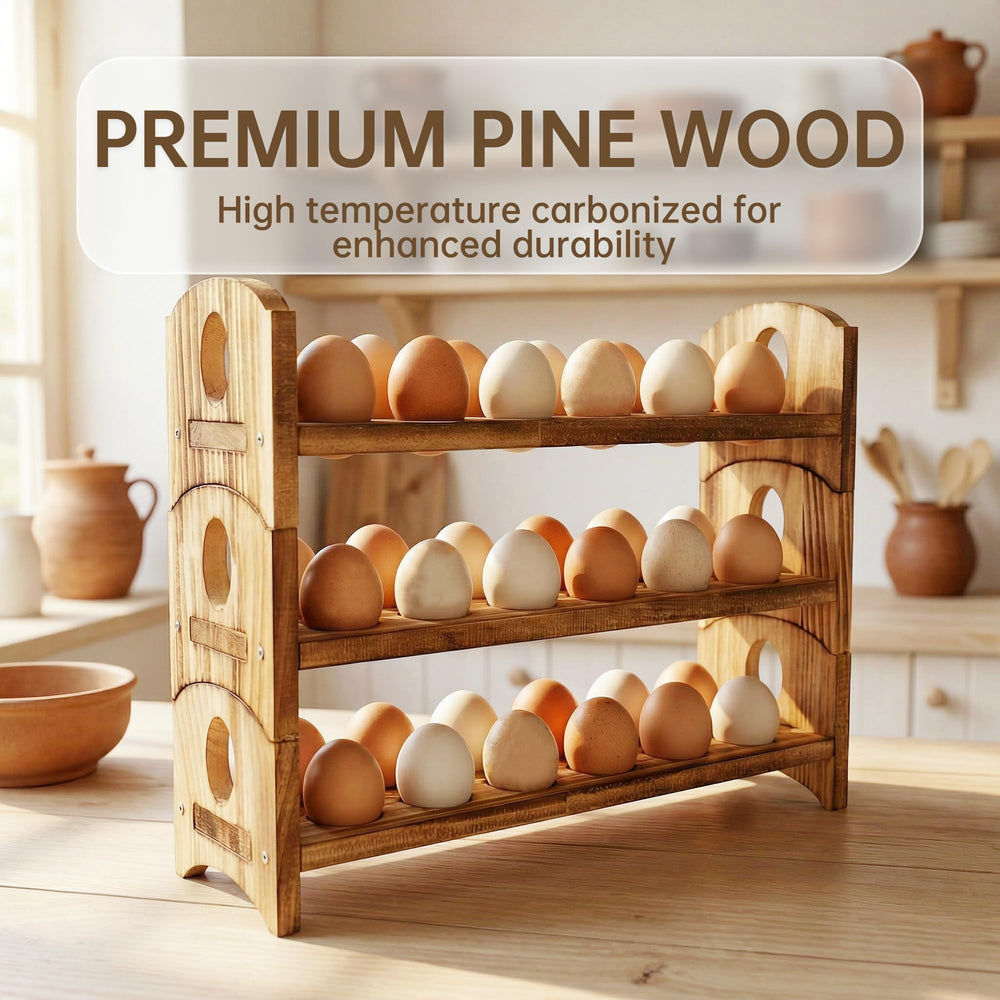 DeepRedCoast durable hardwood egg holder with comfortable handles.