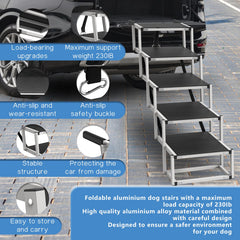 DeerGym dog stairs folded for compact travel and easy storage.