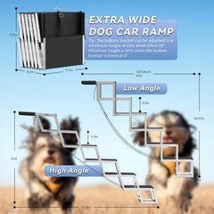 DeerGym folded 6-step dog stairs compact for easy transport.