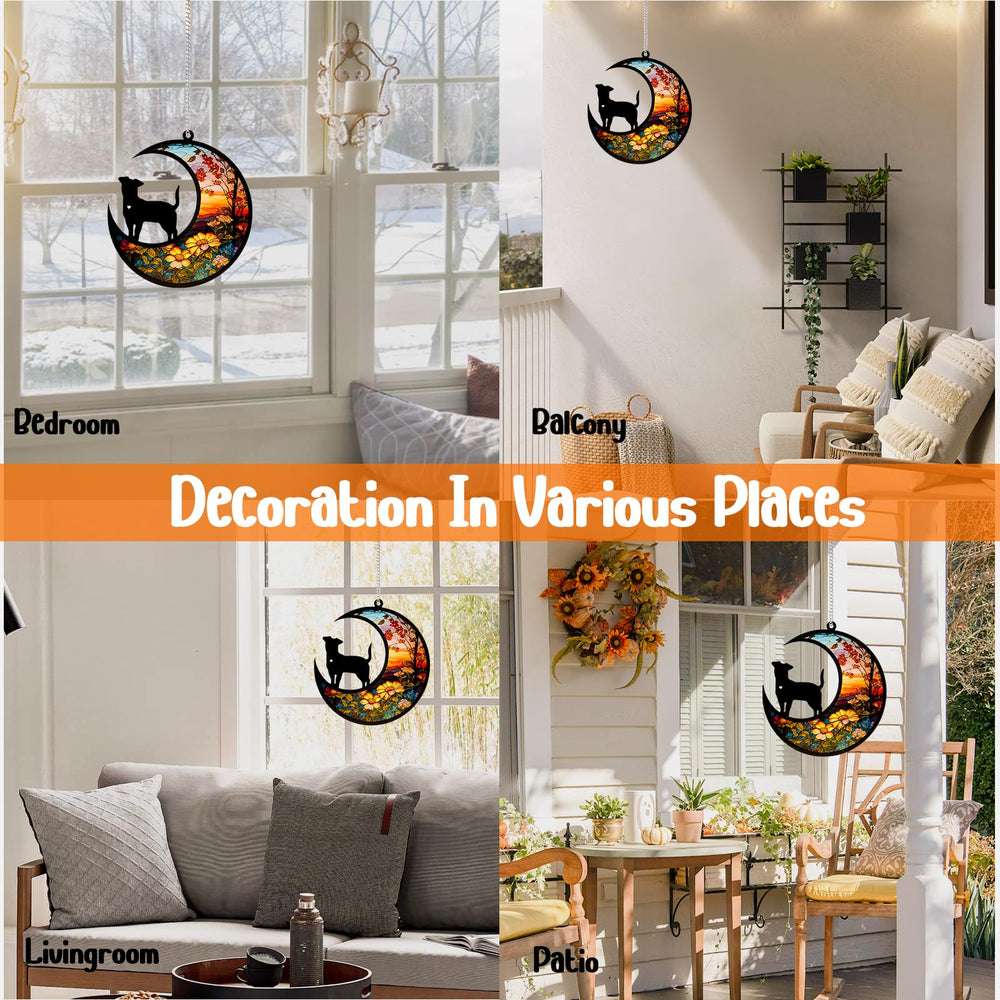 DeerZone Dog Memorial Suncatcher displayed in a window brightens space