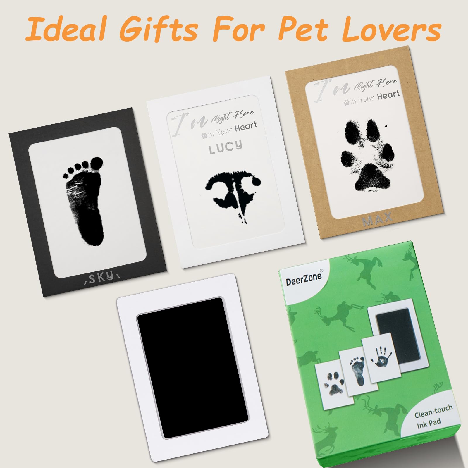 Gift-ready DeerZone paw print kit for pet lovers.