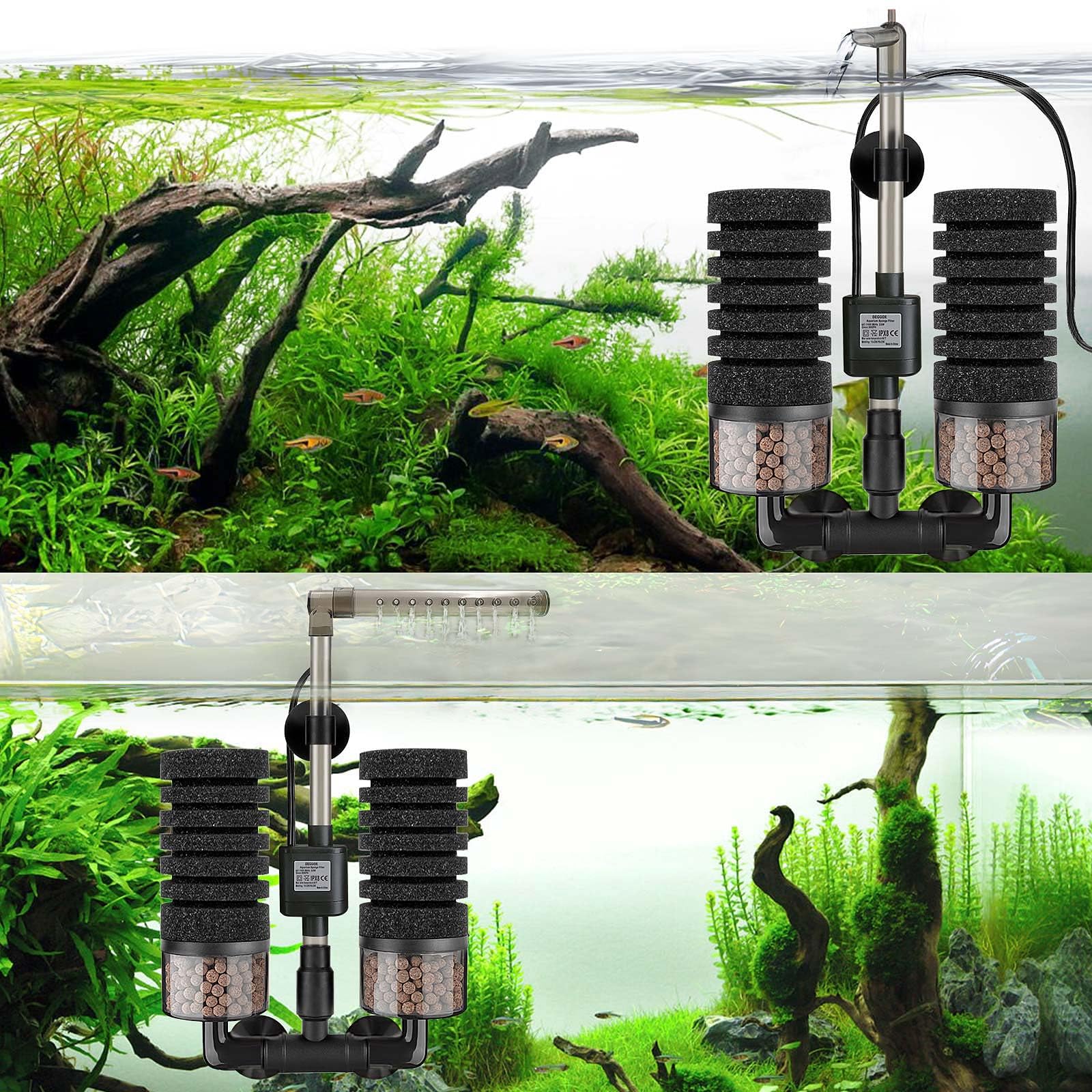 DEGGOX easy-attach filter suitable for 10-20 gallon tanks
