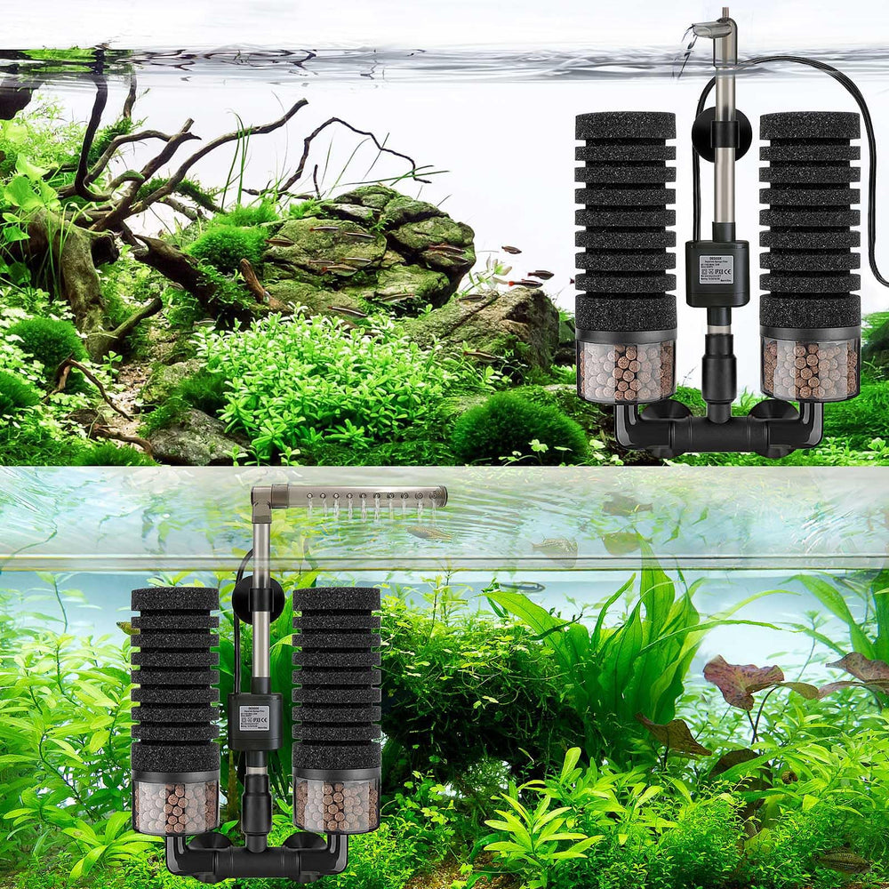 DEGGOX sponge filter mounted with submersible pump for quiet operation