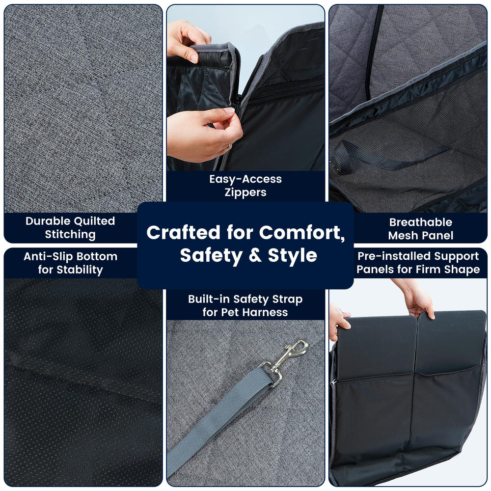 Dekeyoo adjustable harness tether secures your pet during travel.