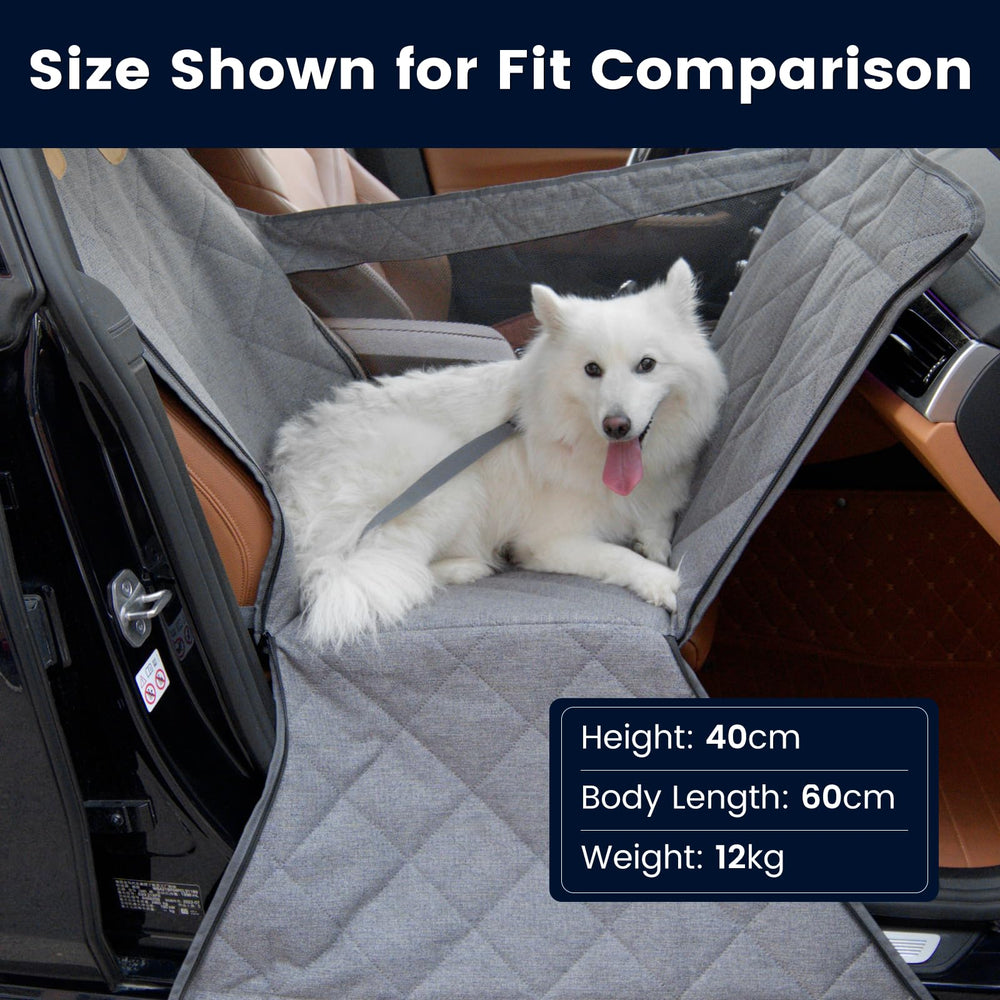 Dekeyoo full-coverage front seat protection minimizes upholstery mess.