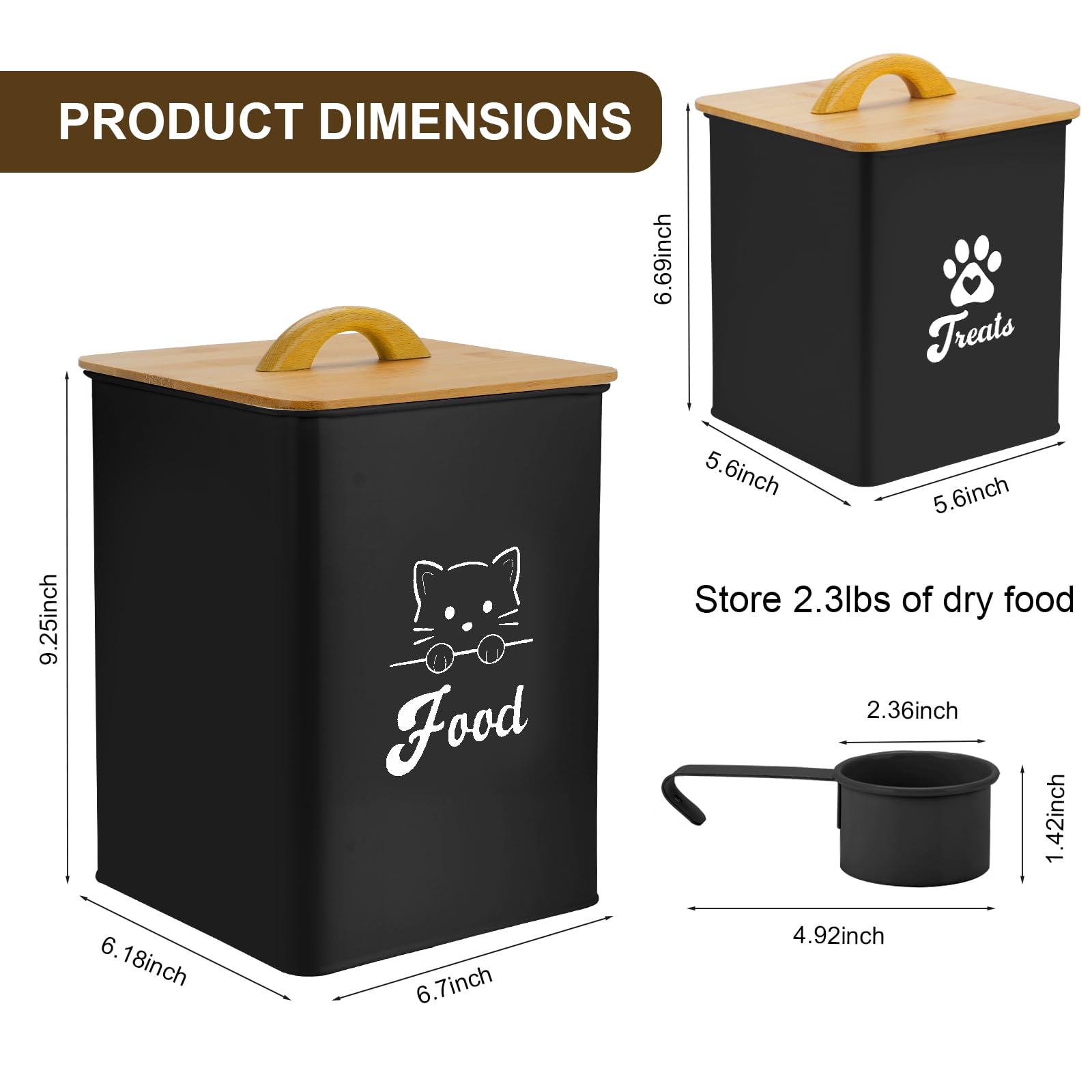 Dekosilave airtight lid cat treat jar prevents odors and moisture.