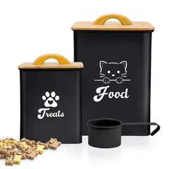 Dekosilave cat food storage container with scoop large keeps kibble fresh and organized.