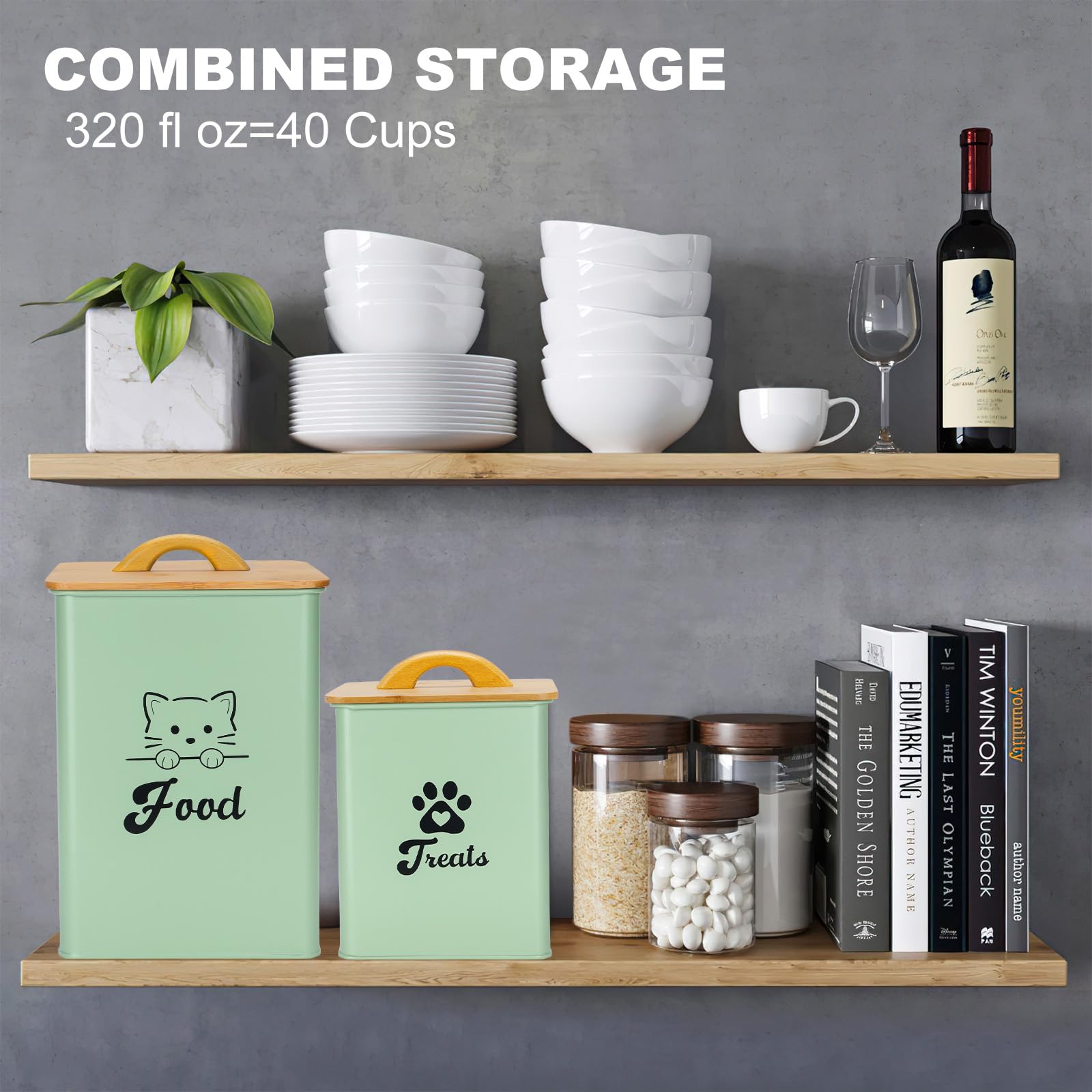 Dekosilave cat treat jars on kitchen counter showcasing organized storage